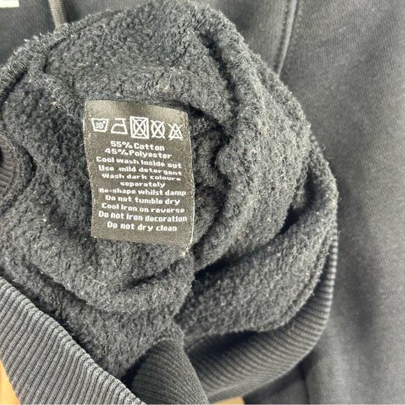 Alphalete Classic Capital Logo Black Crop Hoodie & Jogger Sweatpants Size Medium - Picture 6 of 12